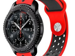 Curea ceas Smartwatch Samsung Galaxy Watch 4, Watch 4 Classic, Gear S2, iUni 20 mm Silicon Sport Red